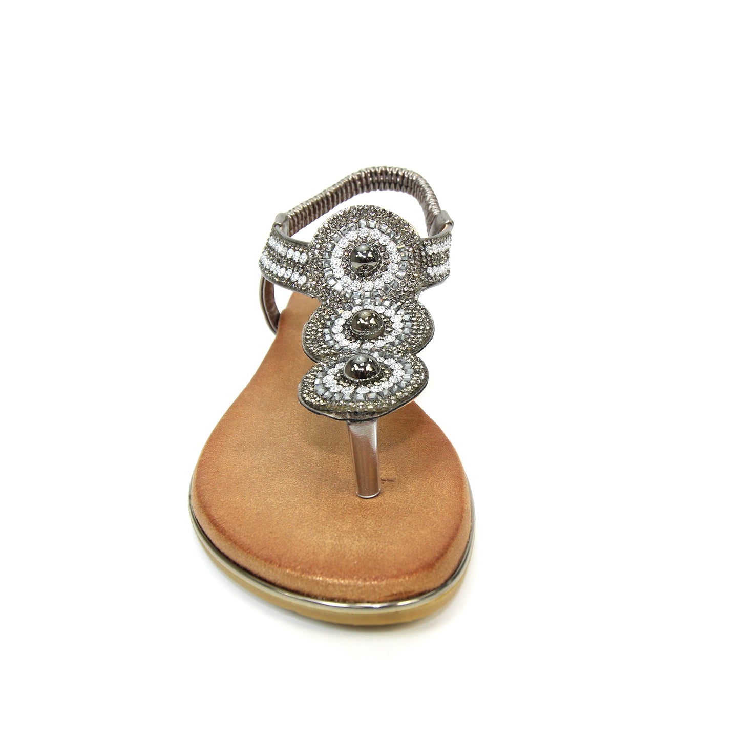 Womens Lunar Silvia Toe Post Gem Sandals Pewter