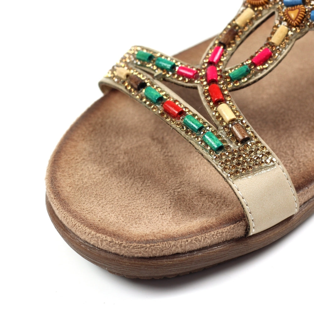 Womens Lunar Mariella Open Toe Sandals Beige