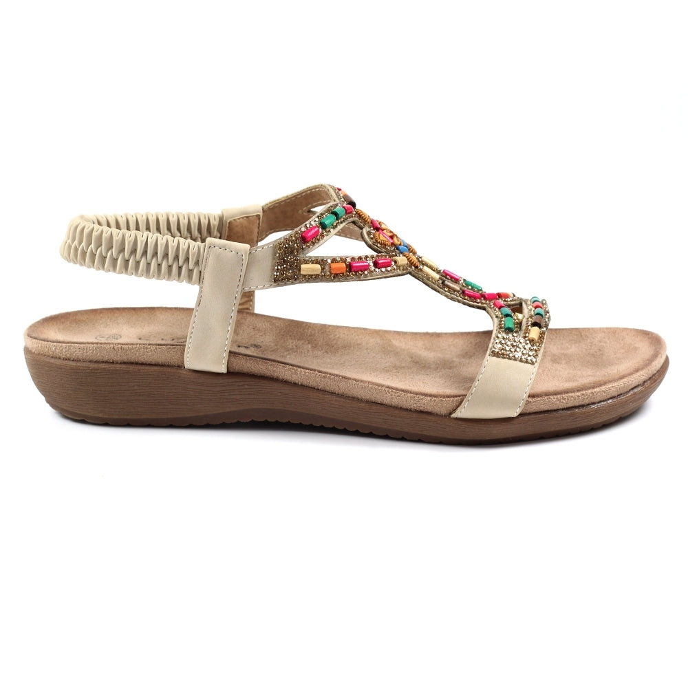 Womens Lunar Mariella Open Toe Sandals Beige