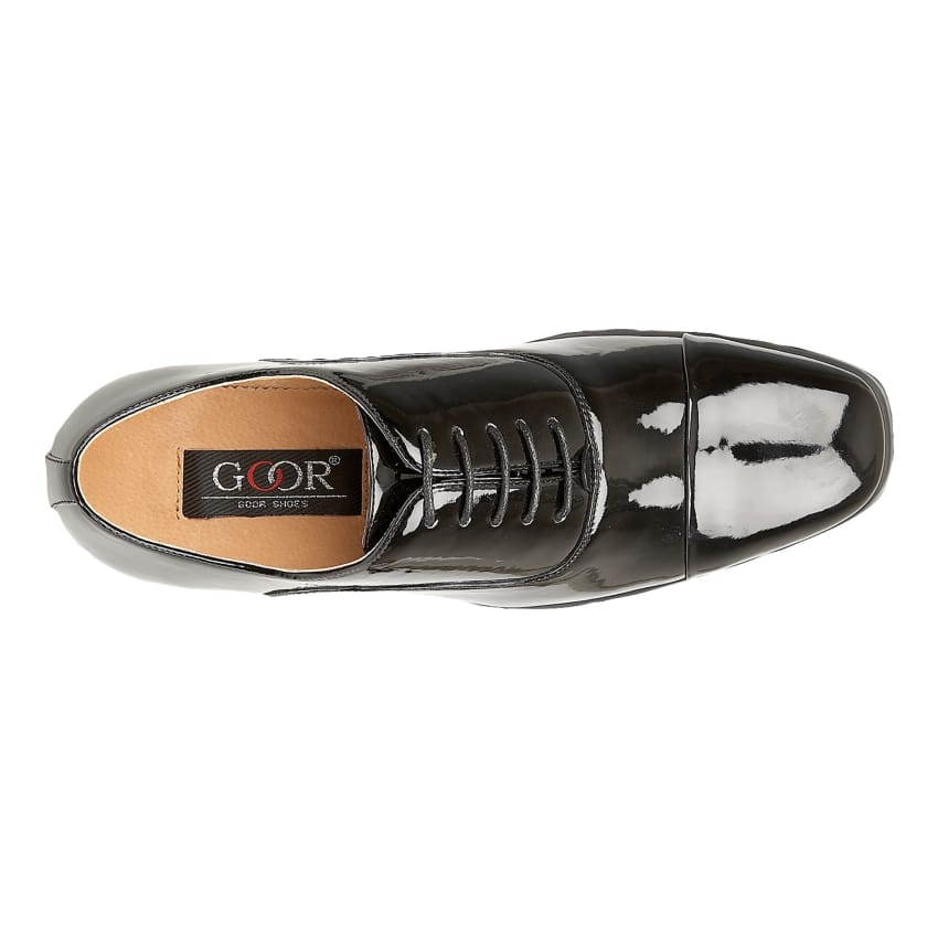 Mens Goor Smart Oxford Tie Shoes Patent Black