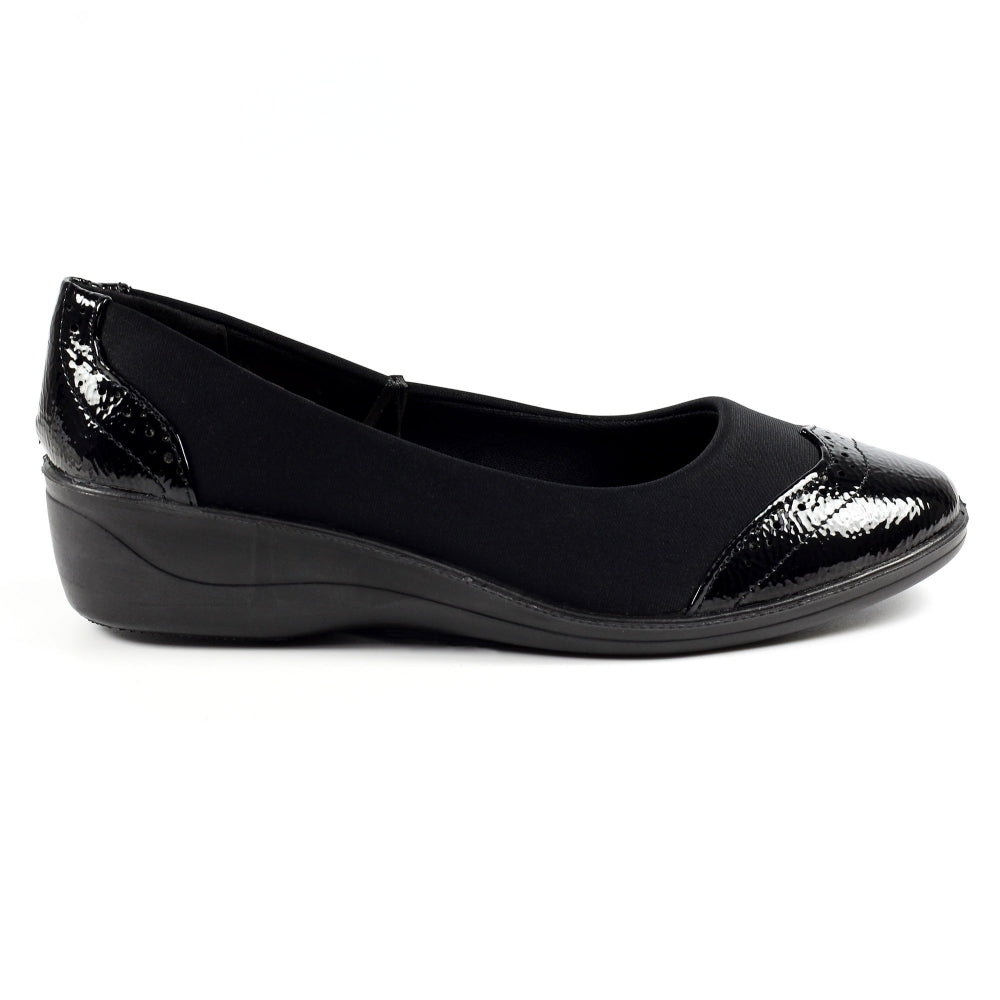 Womens Lunar Elasticated Comfort Shoes Black