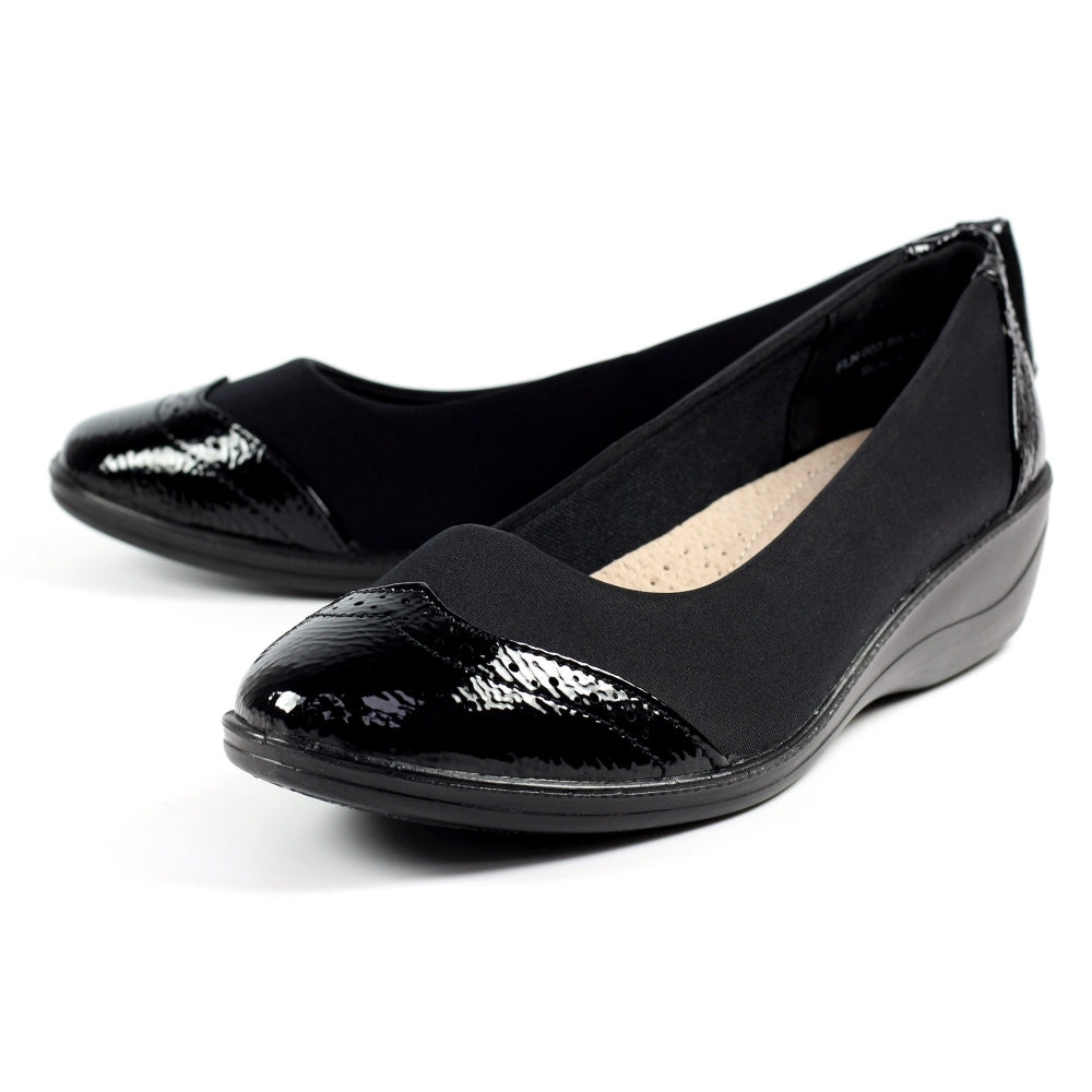 Womens Lunar Elasticated Comfort Shoes Black
