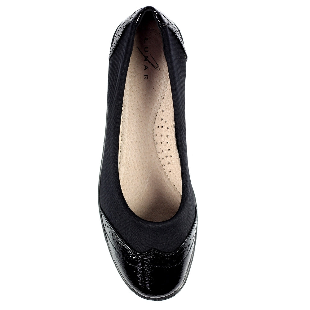 Womens Lunar Elasticated Comfort Shoes Black