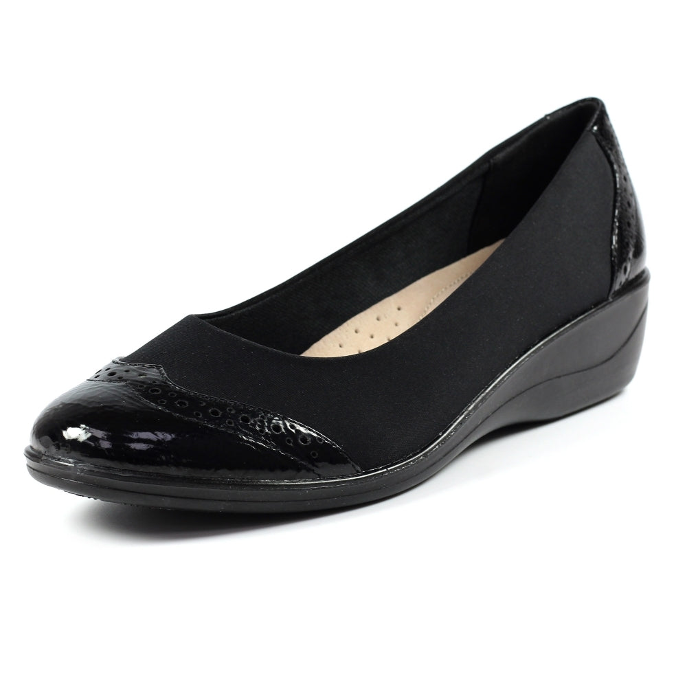 Womens Lunar Elasticated Comfort Shoes Black