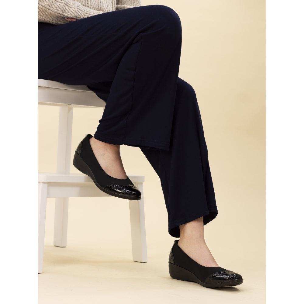 Womens Lunar Elasticated Comfort Shoes Black