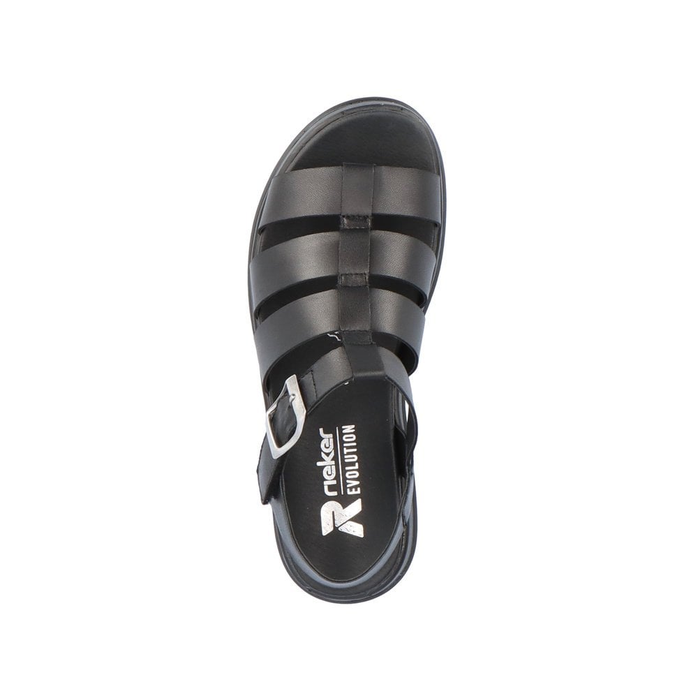 Womens Rieker Platform Chunky Sandals Black