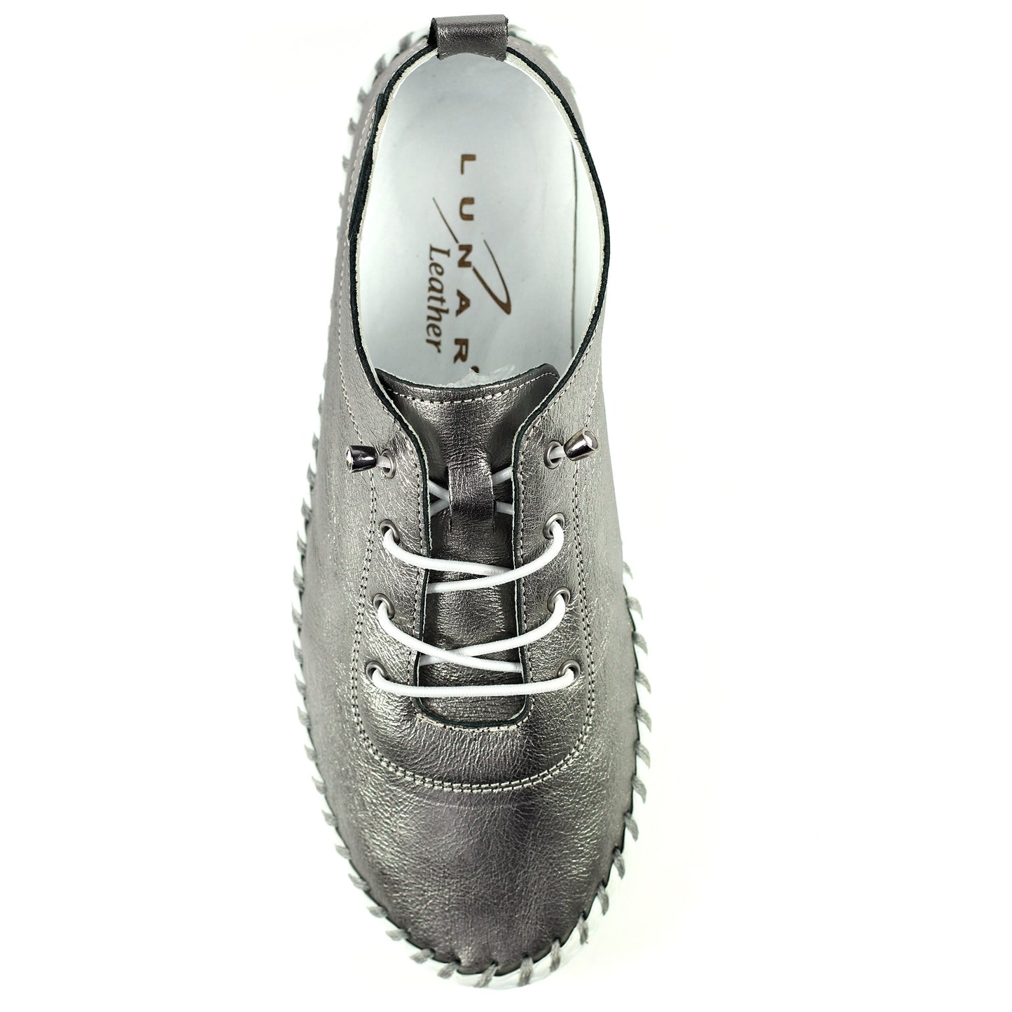 Womens Lunar Leather Plimsoll Pewter