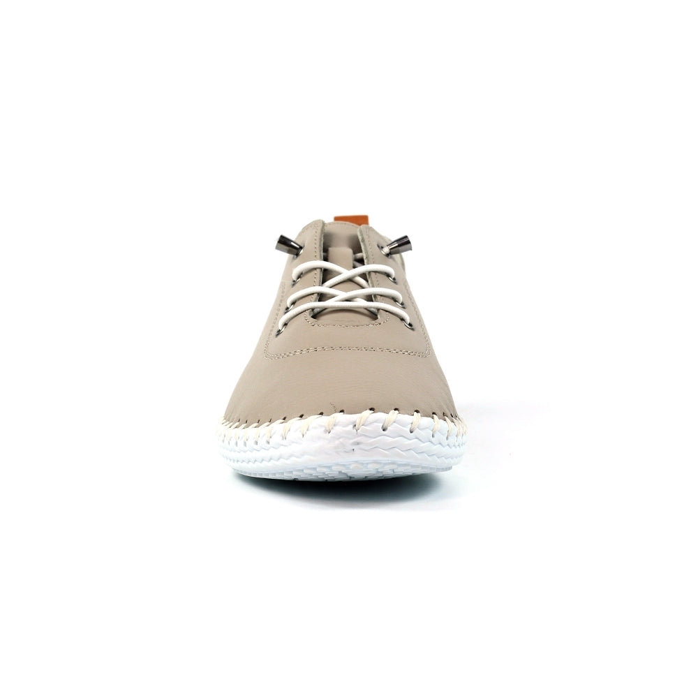 Womens Lunar St Ives Leather Casual Trainer Beige
