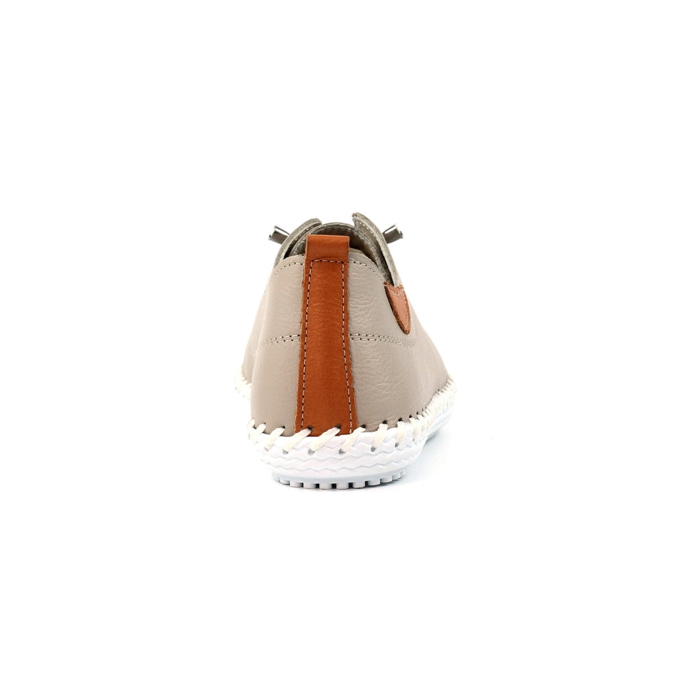 Womens Lunar St Ives Leather Casual Trainer Beige
