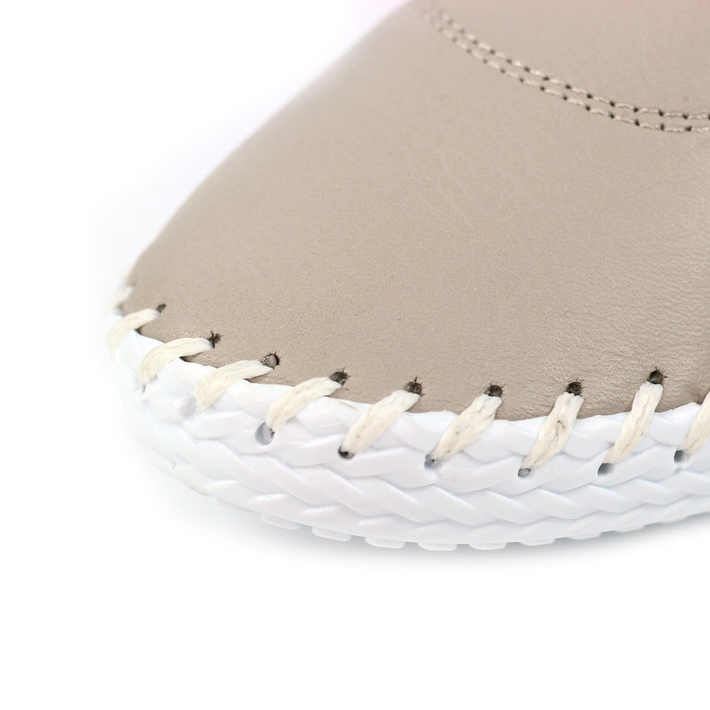 Womens Lunar St Ives Leather Casual Trainer Beige