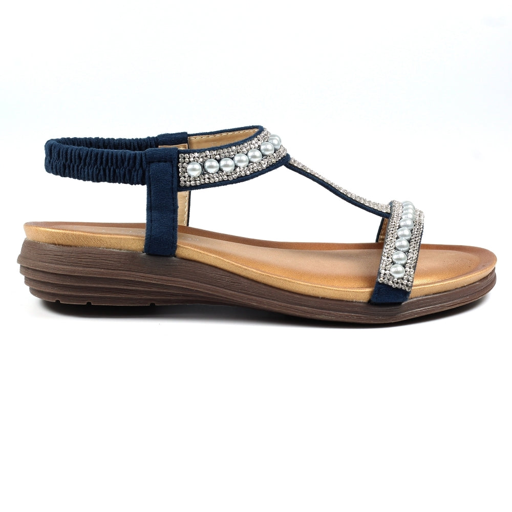 Womens Lunar Tancy Pearl Sandals Blue