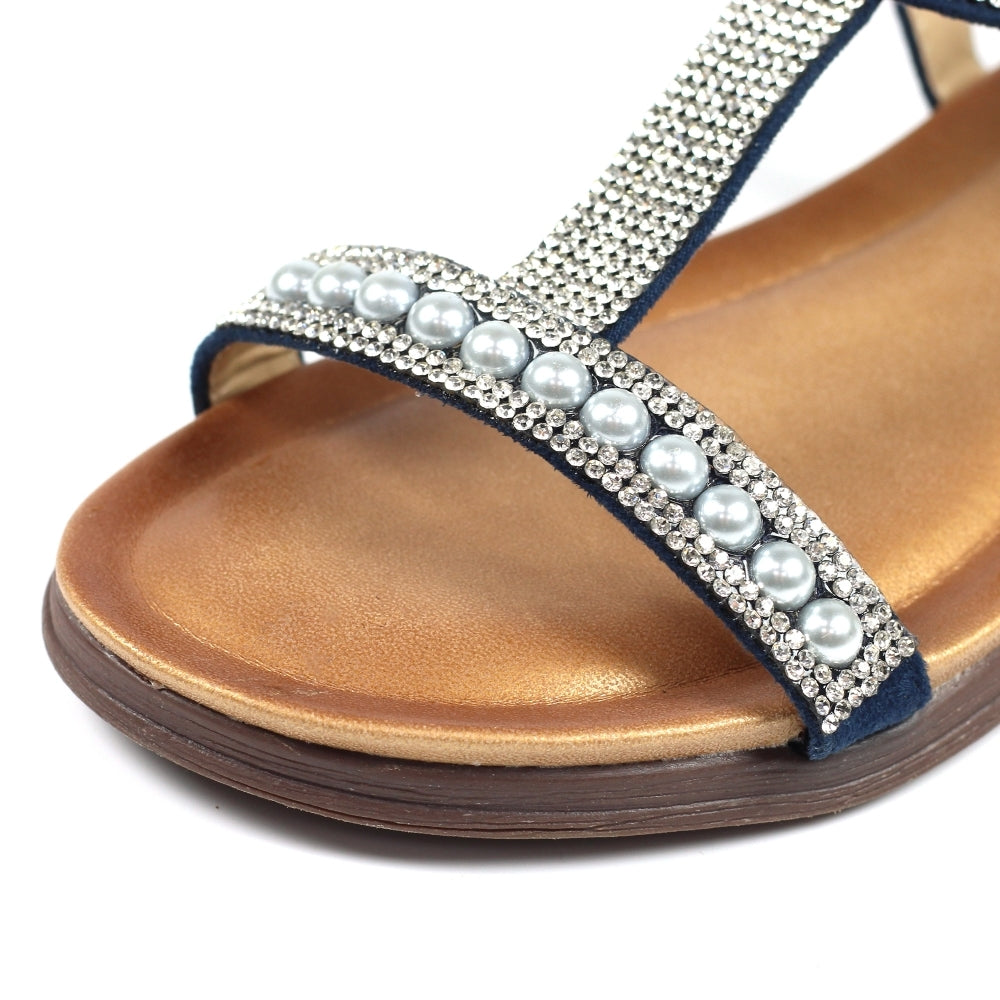 Womens Lunar Tancy Pearl Sandals Blue