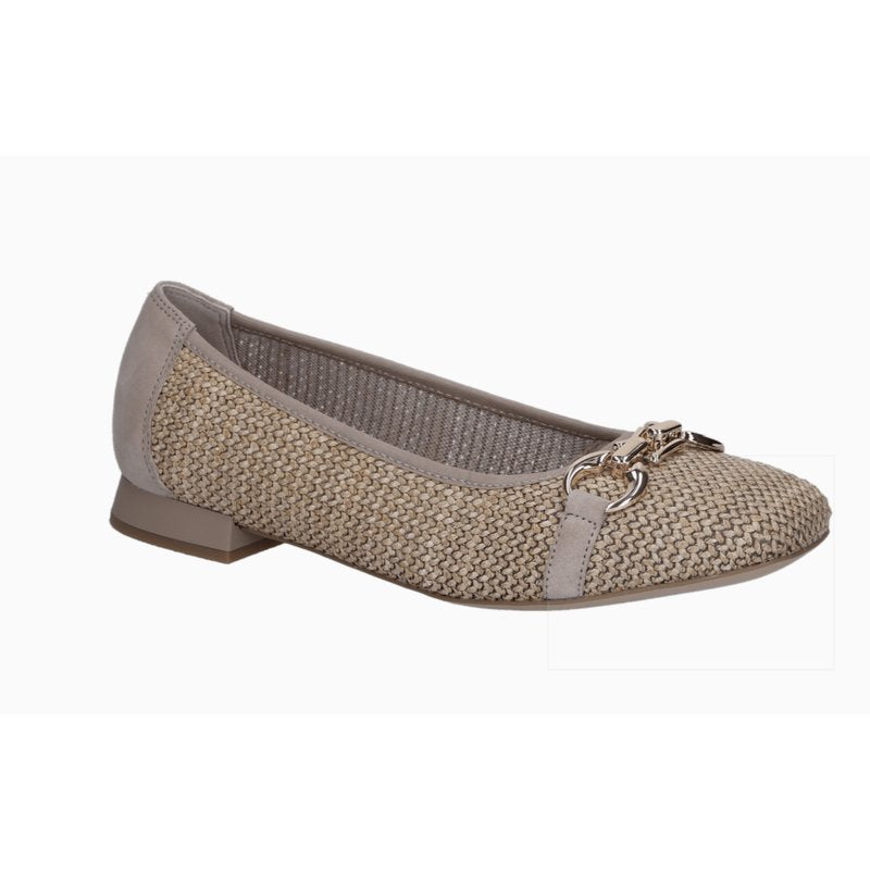 Womens Caprice Ballerina Shoes Bark Comb
