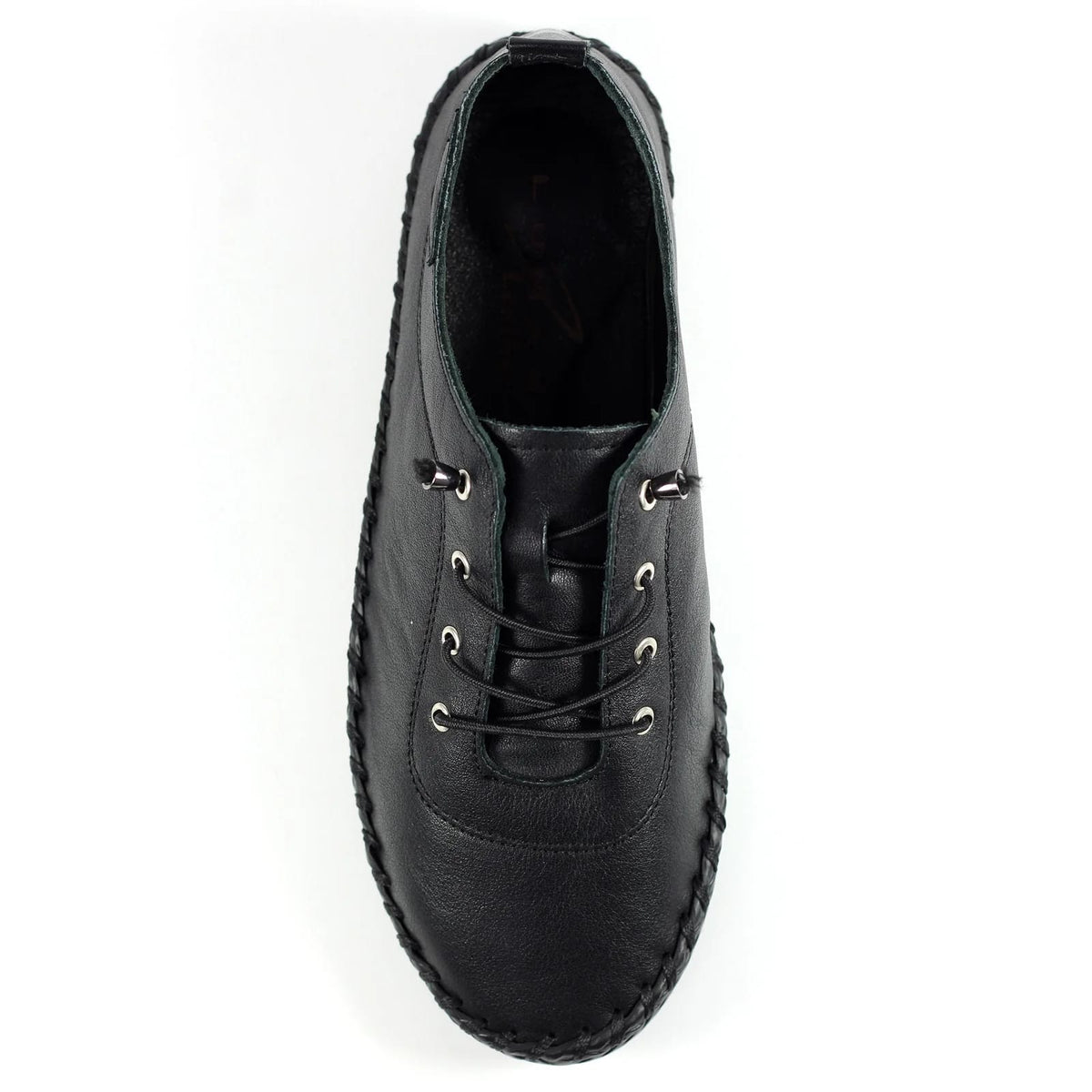 Womens Lunar St Ives Leather Casual Trainer All Black Sole