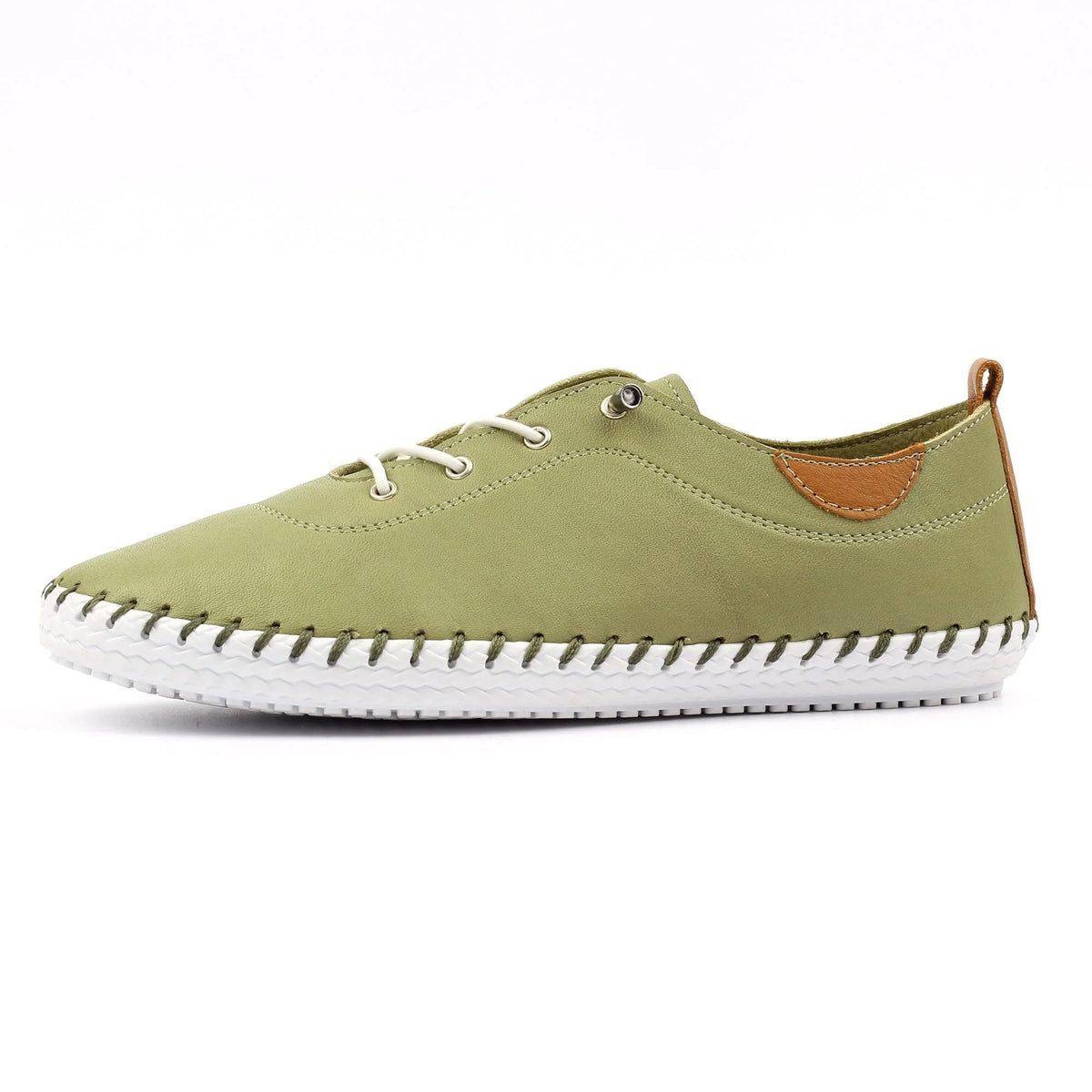Womens Lunar St Ives Leather Casual Trainer Khaki