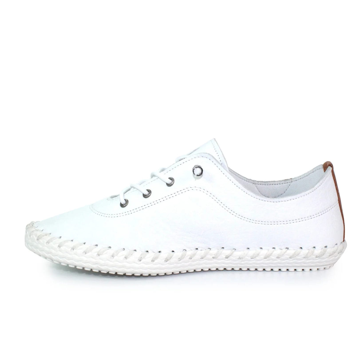 Womens Lunar St Ives Leather Casual Trainer White