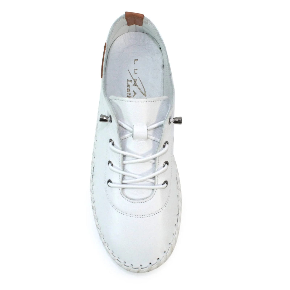 Womens Lunar St Ives Leather Casual Trainer White
