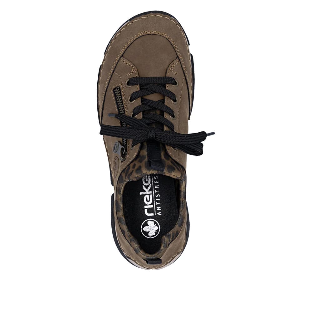 Womens Rieker Elasticated Trainer Style Shoes Brown