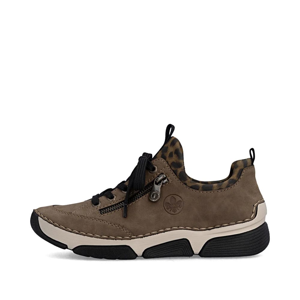 Womens Rieker Elasticated Trainer Style Shoes Brown