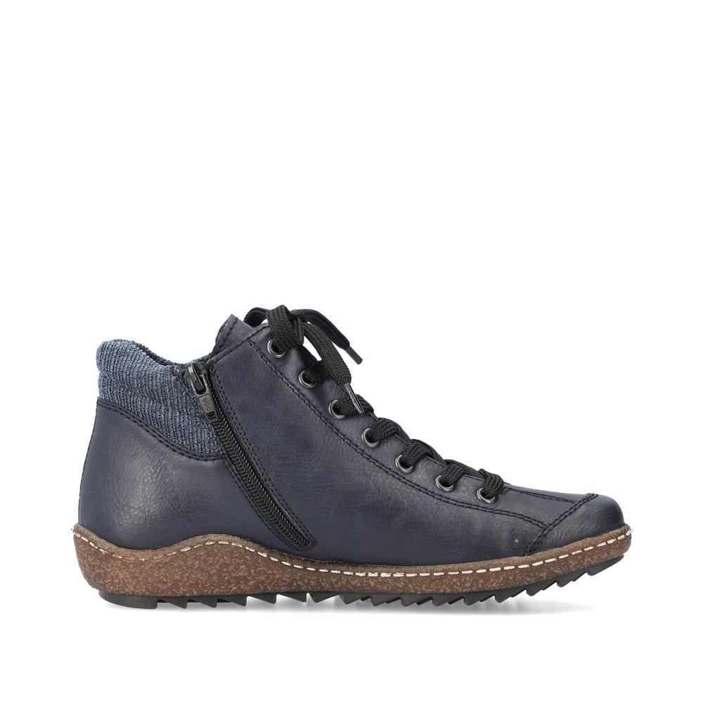 Womens Rieker Fleece Lining Zip Boots Navy