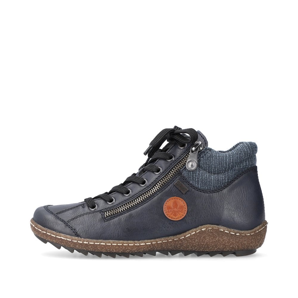 Womens Rieker Fleece Lining Zip Boots Navy