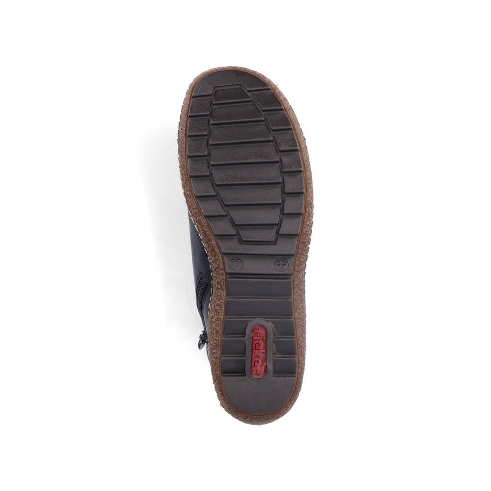 Womens Rieker Fleece Lining Zip Boots Navy