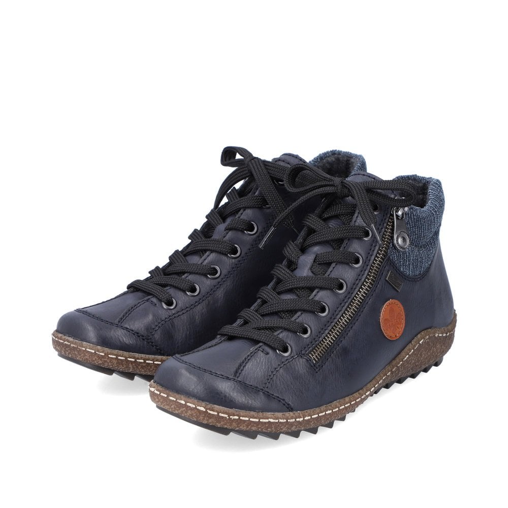 Womens Rieker Fleece Lining Zip Boots Navy