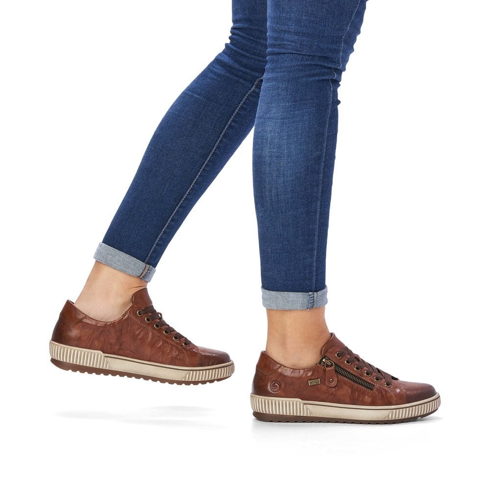 Womens Remonte Zip Shoes Brown