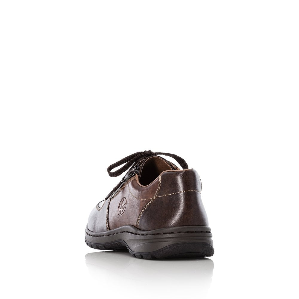 Mens Rieker Zip Shoes Removable Insole Brown