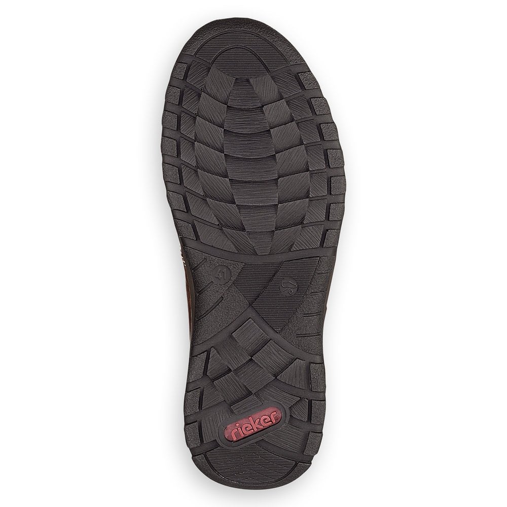 Mens Rieker Zip Shoes Removable Insole Brown