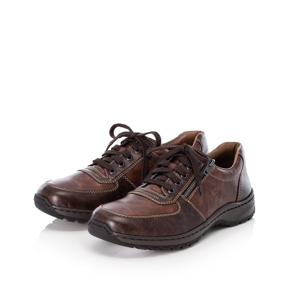 Mens Rieker Zip Shoes Removable Insole Brown