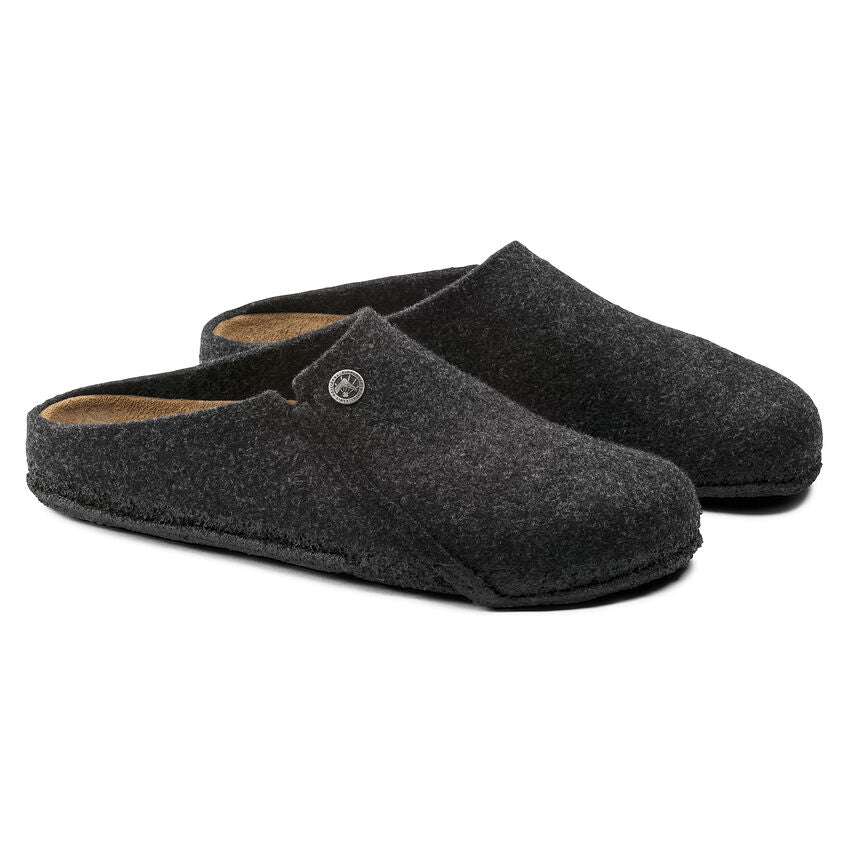 Birkenstock Zermatt Cork Latex Footbed Slippers Dark Anthracite Grey Narrow Fit