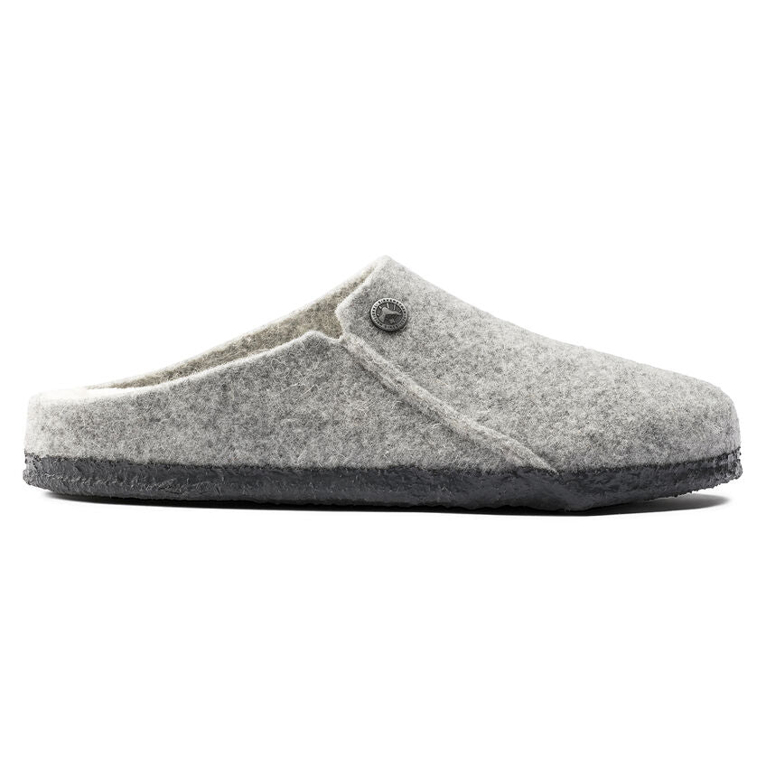Birkenstock Zermatt Shearling Felt Slippers Light Grey Narrow Fit