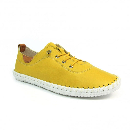 Womens Lunar St Ives Leather Casual Trainer Yellow