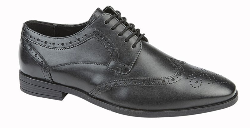 Goor Mens Route 21 Leather Smart Shoes Black Black