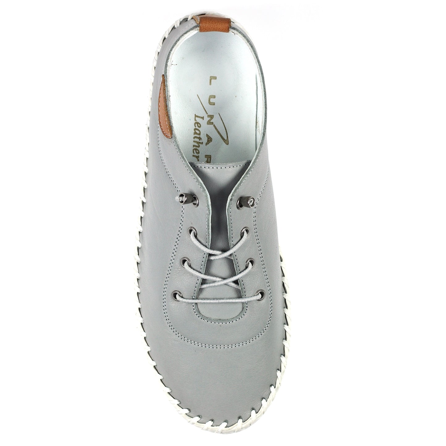 Womens Lunar St-Ives Leather Casual Trainer Grey