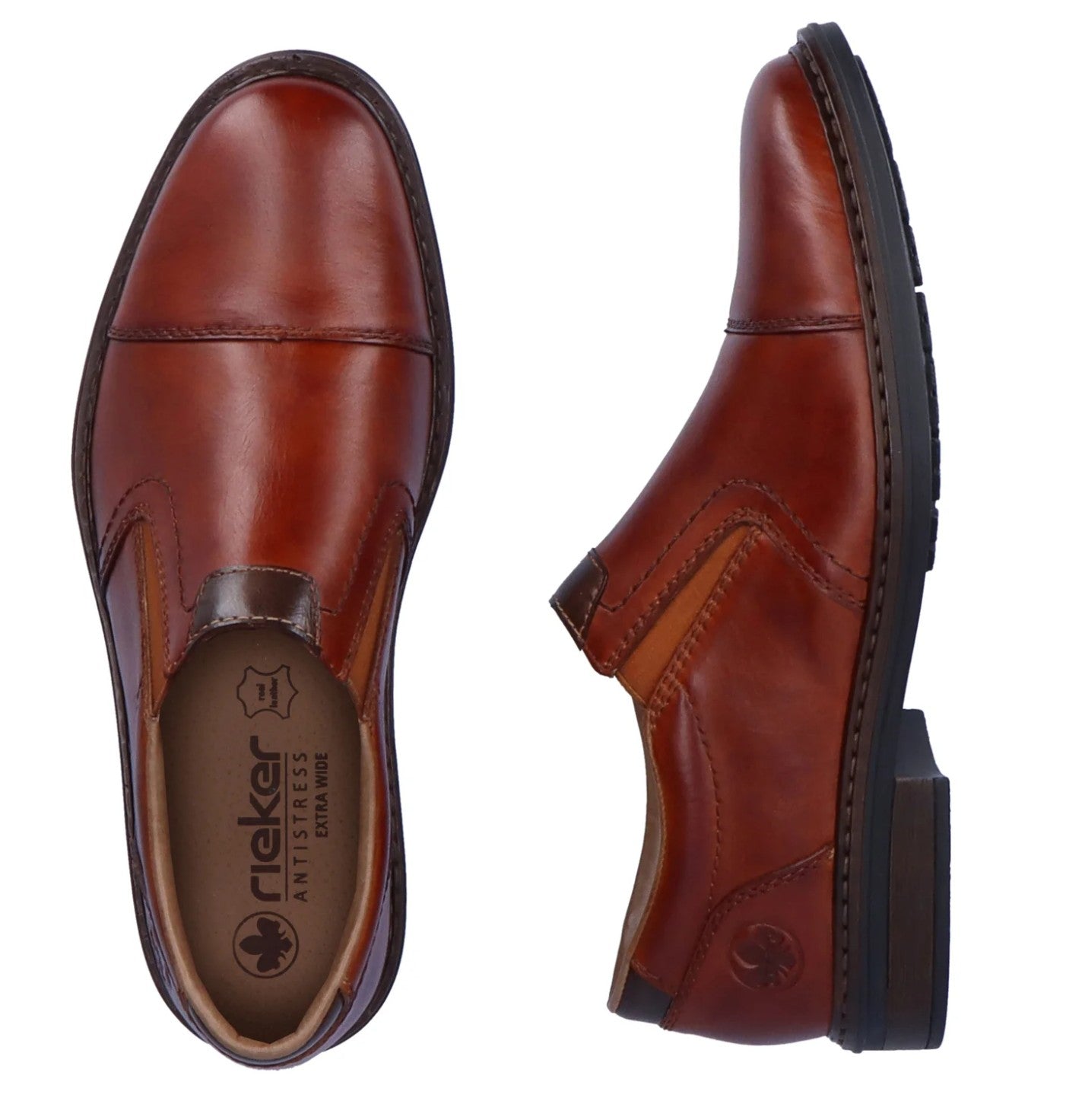 Mens Rieker Wide Fit Shoes Brown