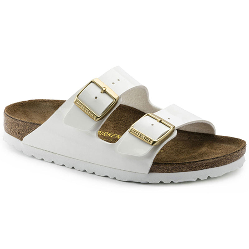 Birkenstock Arizona Two-Strap Patent Sandals White Regular Fit