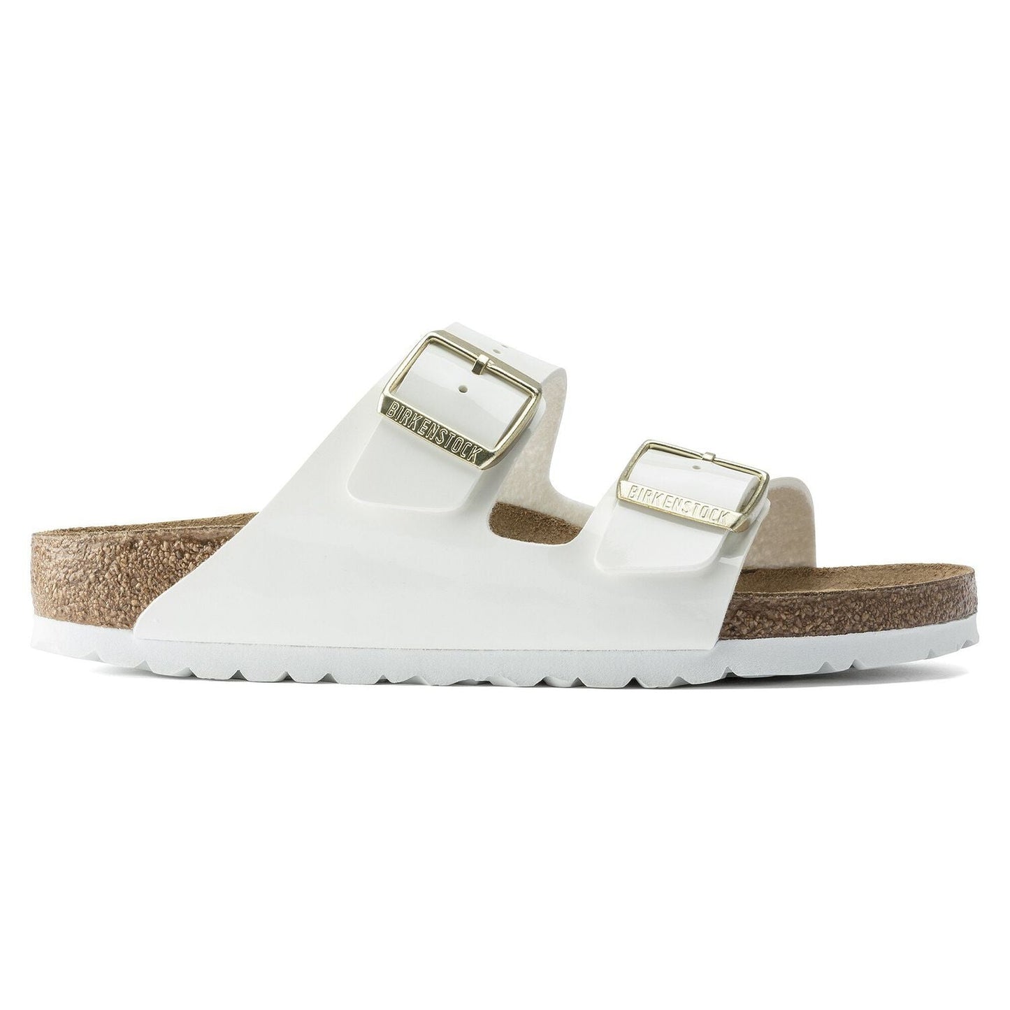 Birkenstock Arizona Two-Strap Patent Sandals White Regular Fit