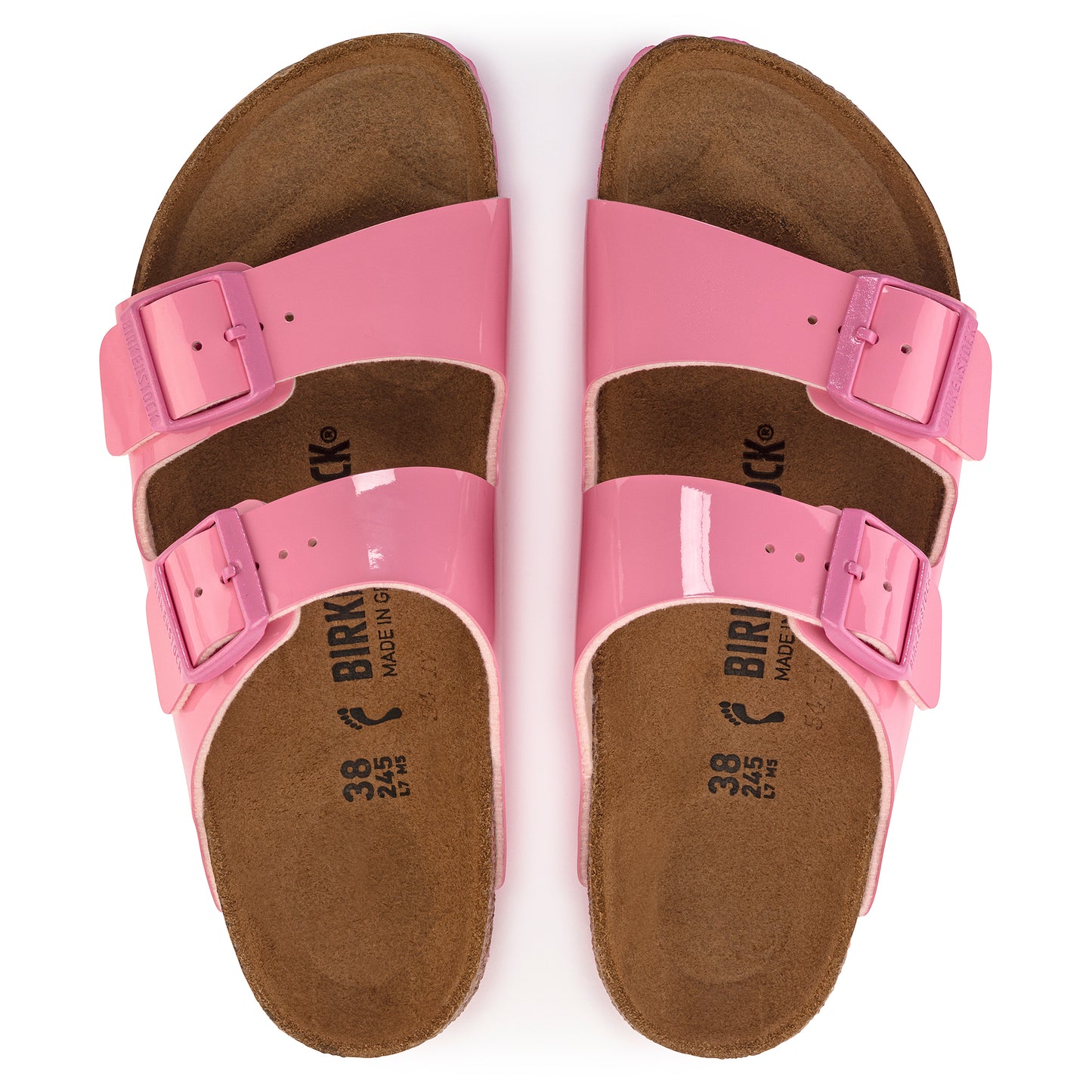 Unisex Birkenstock Arizona Patent Sandals Candy Pink Regular Fit