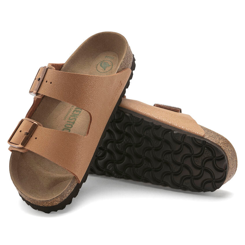 Birkenstock Arizona Two Strap Birko Flor Nubuck Vegan Sandals Pecan Na Brookfield Comfort