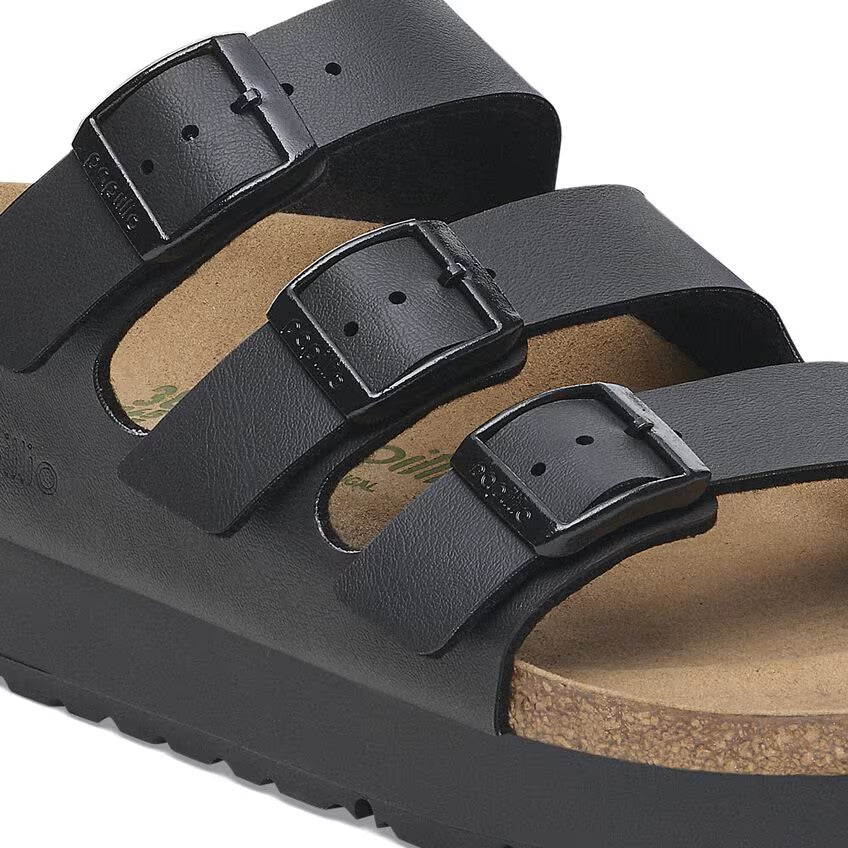 Birkenstock Care Essentials Birko-Flor 3-Strap Sandals Black Narrow Width