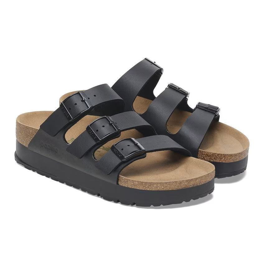 Birkenstock Care Essentials Birko-Flor 3-Strap Sandals Black Narrow Width