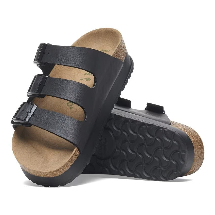 Birkenstock Care Essentials Birko-Flor 3-Strap Sandals Black Narrow Width