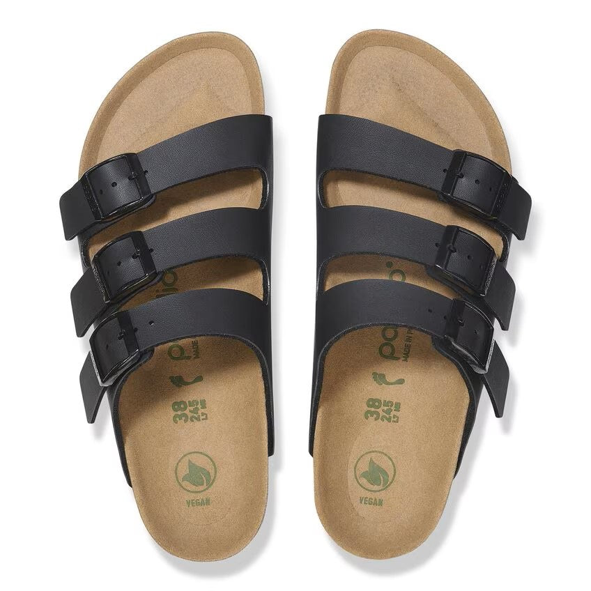 Birkenstock Care Essentials Birko-Flor 3-Strap Sandals Black Narrow Width