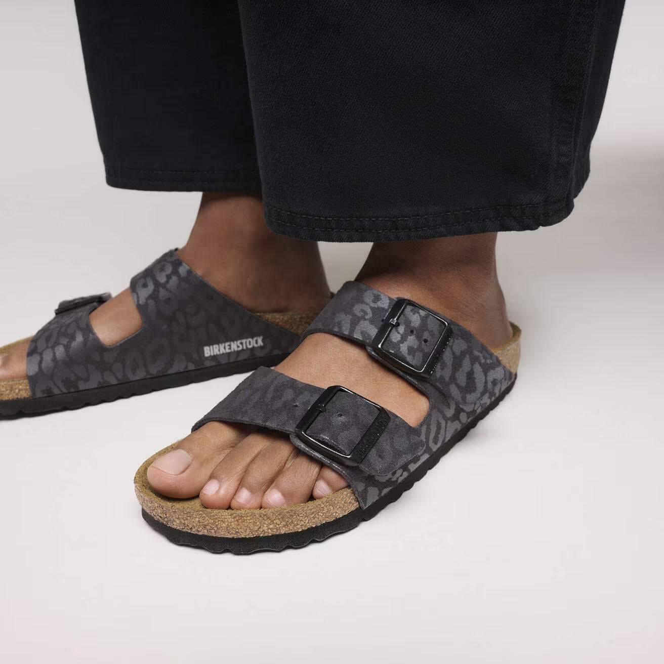 Birkenstock Arizona Synthetics Women Sandals Leo Black Regular Fit
