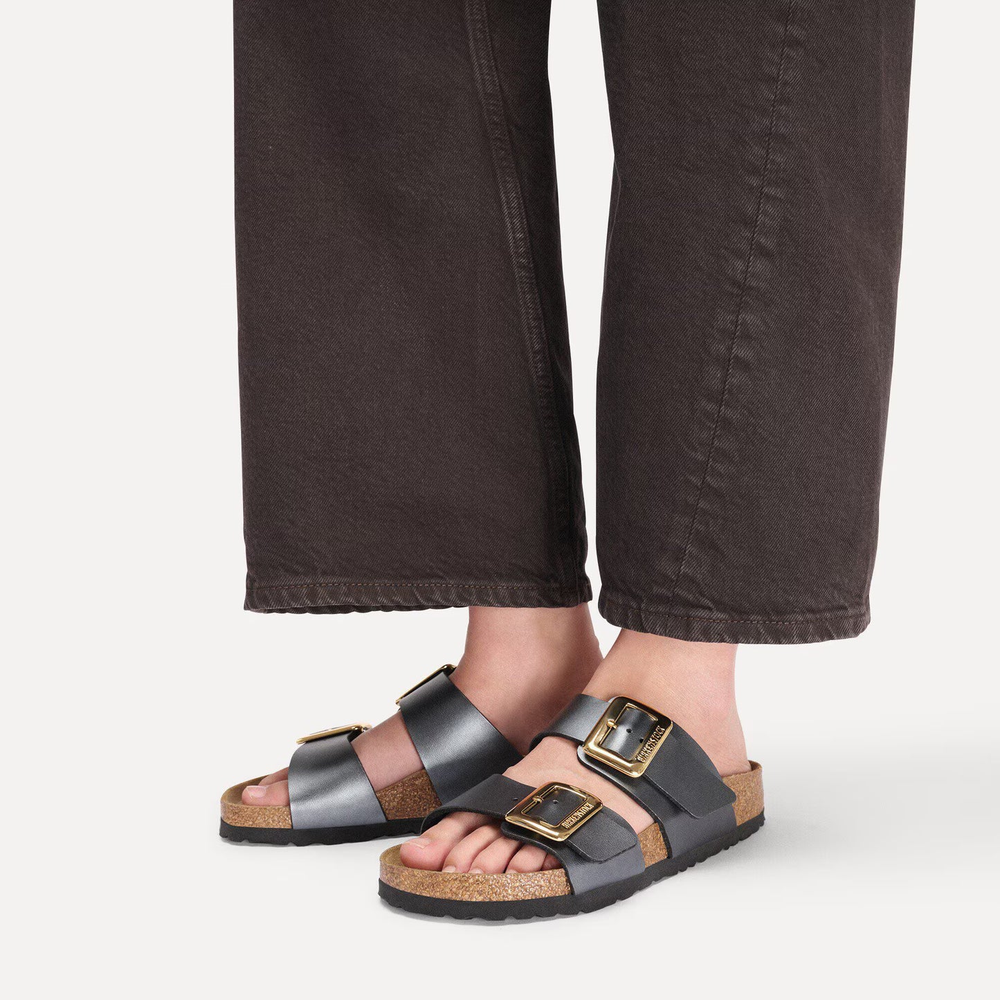 Birkenstock Sydney Cushion Buckle Sandals Black Narrow Fit