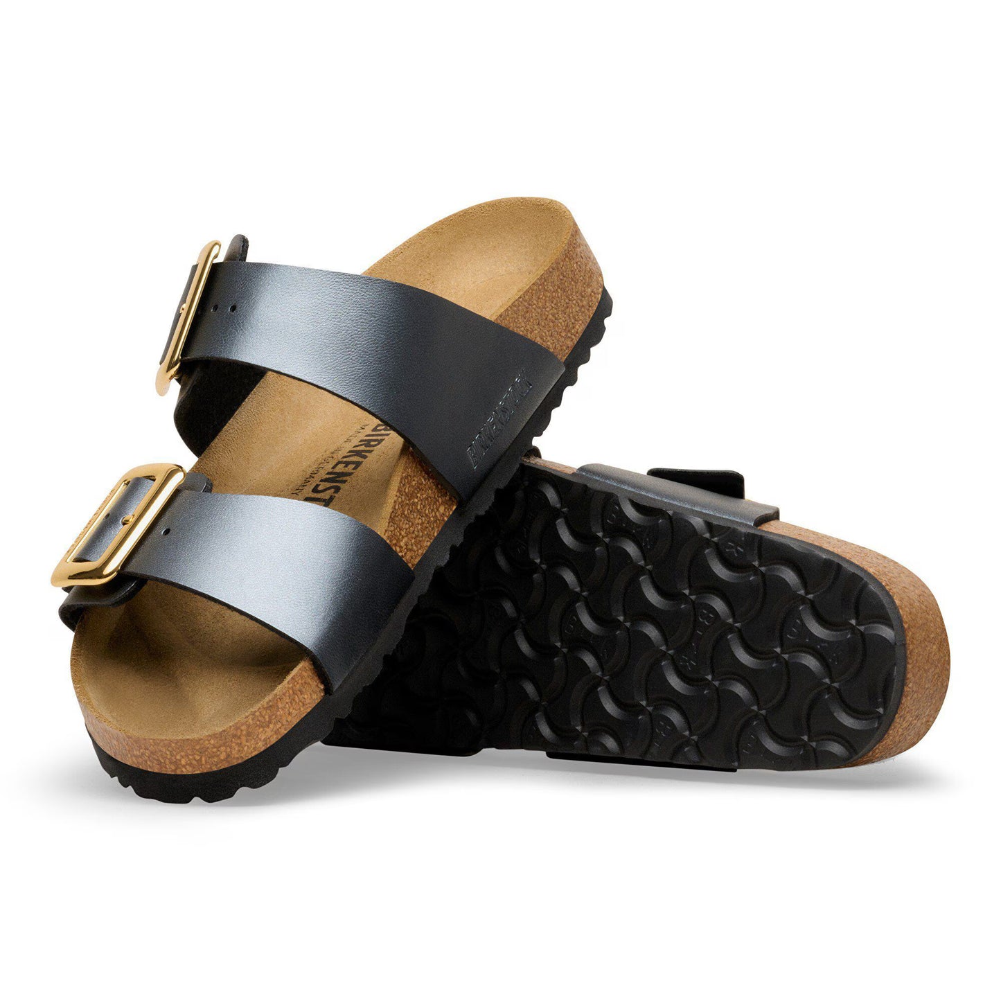 Birkenstock Sydney Cushion Buckle Sandals Black Narrow Fit