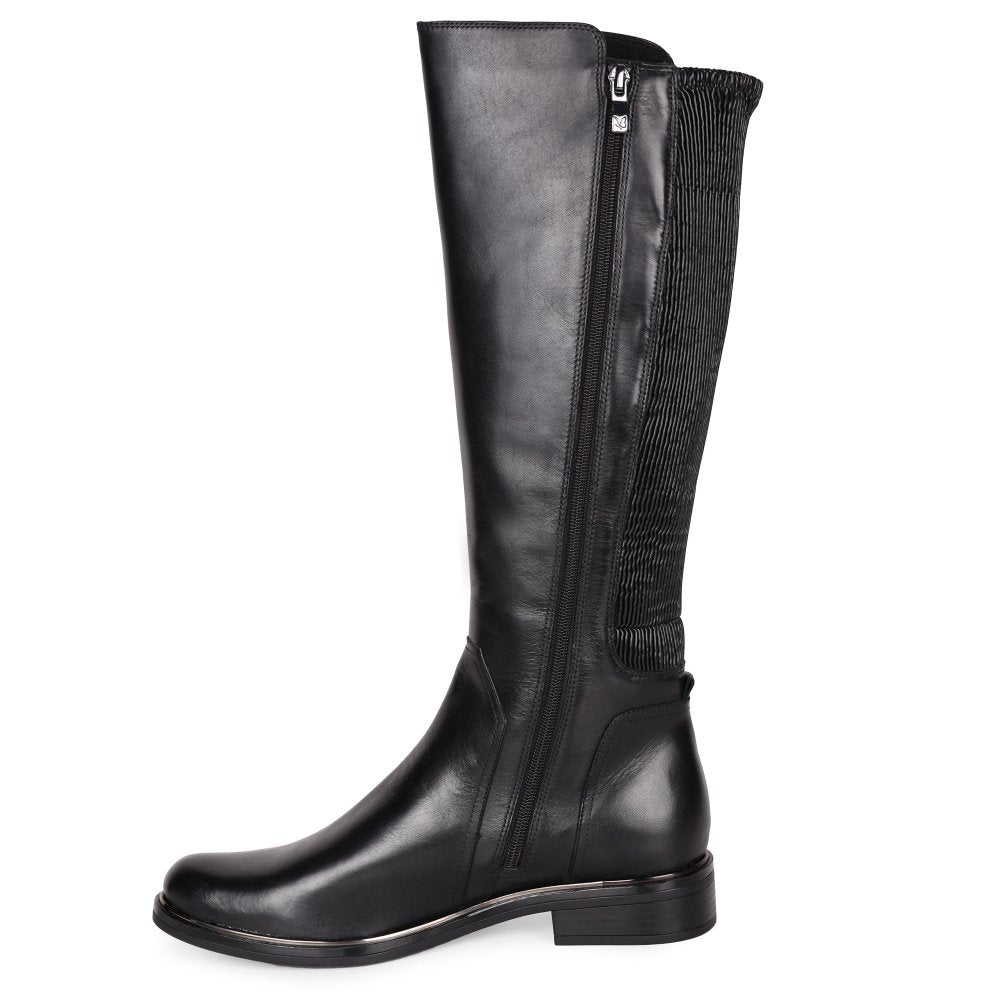 Womens Caprice Knee High Boots Black Nappa