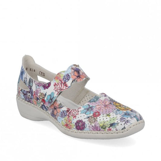 Womens Rieker Leather Sandals Flower Multi